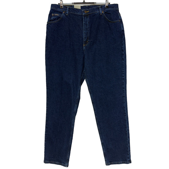 Riders by Lee Jeans Womens 18 Blue Relaxed Stretch Hi Rise Dark Actual 36X32 NWT - Picture 1 of 10